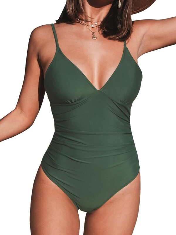 Women's One Piece Swimsuit Tummy Control V Neck Bathing Suits