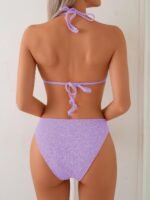 Women's Triangle Bikini Set Cheeky High Cut Sexy Two Piece Swimsuit Cute Halter Bathing Suit