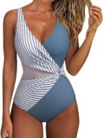 Women Sexy Mesh Tummy Control One Piece Swimsuit Push Up Bathing Suit